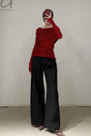 SWAYING/KNIT Water Soluble Wool Lapel SW22AW1T15 Red PS50